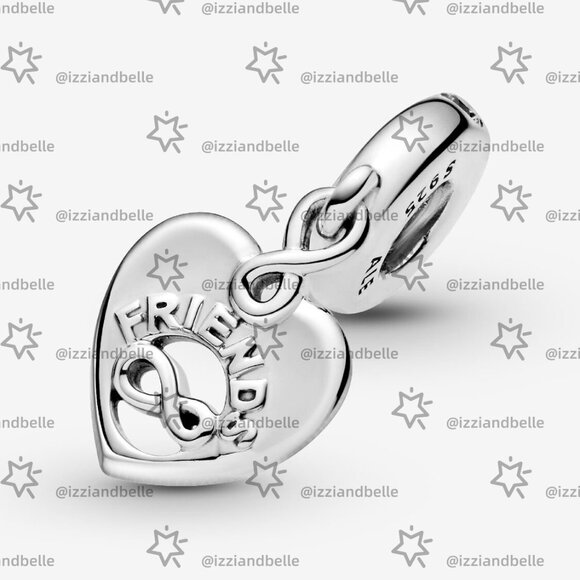 Pandora Friends Forever Heart Dangle Charm - Picture 4 of 6